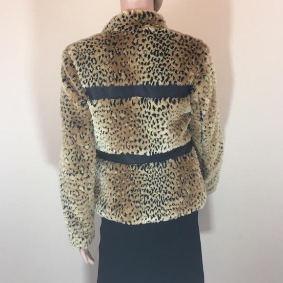 A.B.S. Vintage Leopard Faux Fur Animal Print Jacket - Picture 3 of 5
